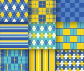 Checkered seamless pattern design vectors set 19