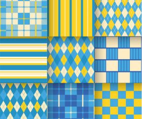 Checkered seamless pattern design vectors set 20