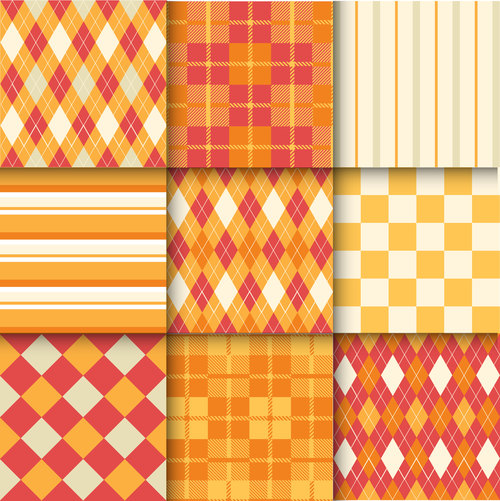 Checkered seamless pattern design vectors set 22