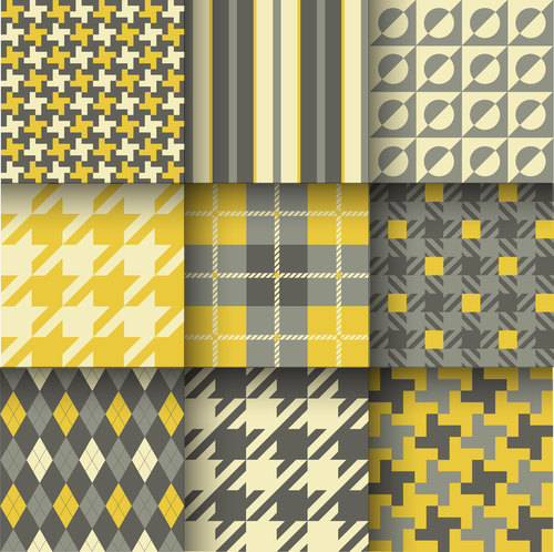 Checkered seamless pattern design vectors set 23