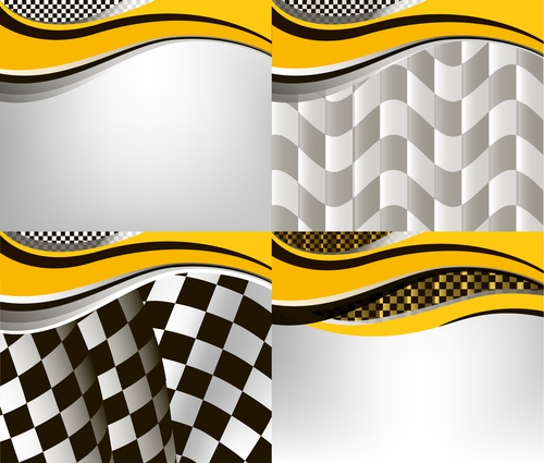 Checkered with abstract background vector 02