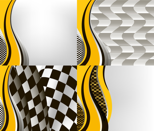 Checkered with abstract background vector 04