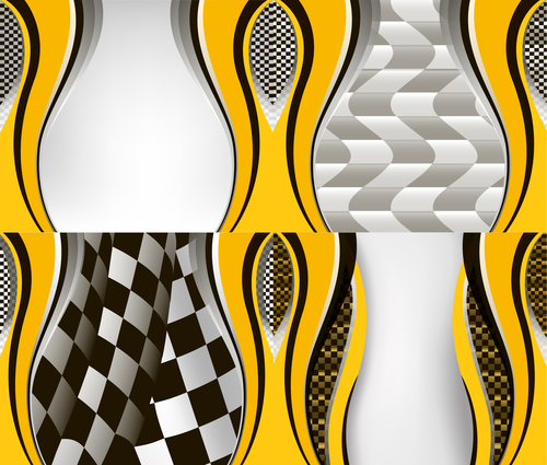 Checkered with abstract background vector 06