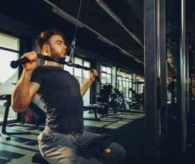 Chest movement of young man Stock Photo 01
