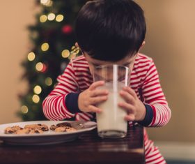 Child drink milk Stock Photo 03