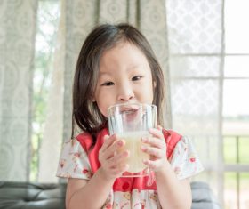 Child drink milk Stock Photo 05