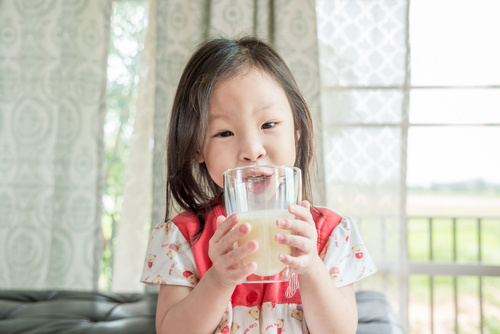 Child drink milk Stock Photo 05
