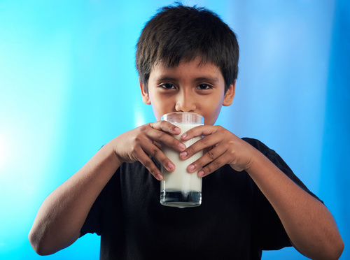 Child drink milk Stock Photo 06