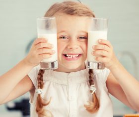Child drink milk Stock Photo 07