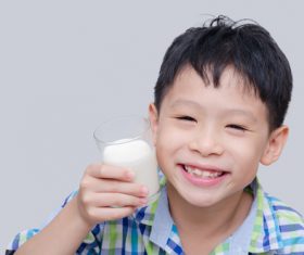 Child drink milk Stock Photo 08