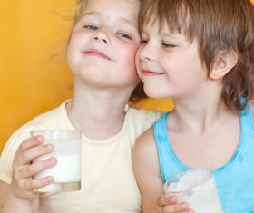 Child drink milk Stock Photo 12
