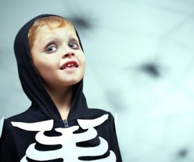 Children dressed as Halloween ghosts Stock Photo 03