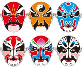 China facial design of Peking opera vector