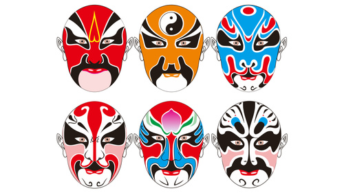 China facial design of Peking opera vector