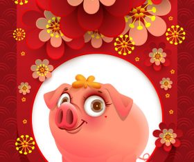 Chinese new year of the pig 2019 vector
