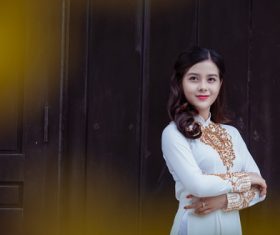 Classical temperament Vietnamese beauty Stock Photo