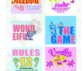 Clothing printing combination design vector