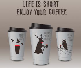 Coffee cup with fashion background vector