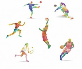 Color matching athlete illustration vector