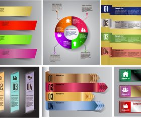 Colored banners with option infographic vector