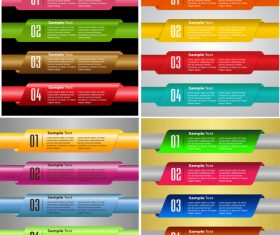 Colored business banners with number vector 02