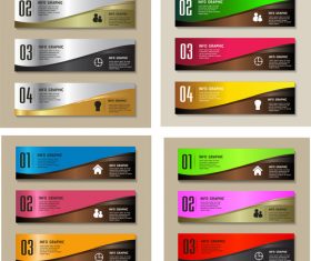 Colored business banners with number vector 03