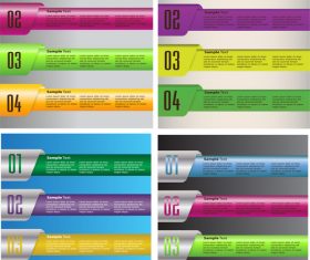 Colored business banners with number vector 04