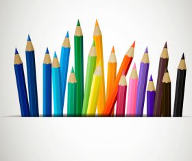 Colored pencils background vector material 01