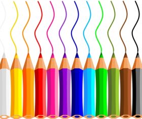 Colored pencils background vector material 02