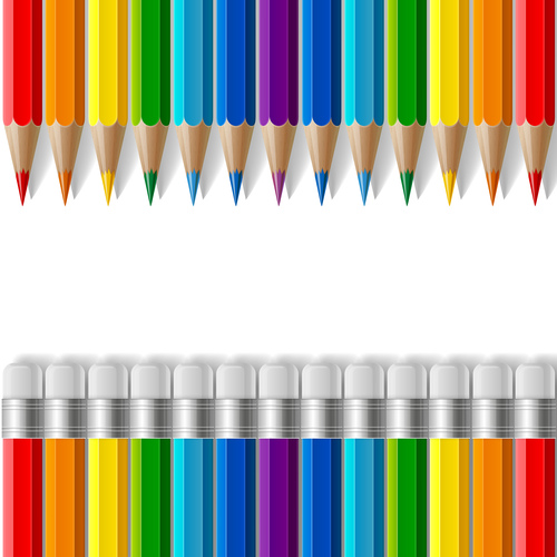 Colored pencils background vector material 03