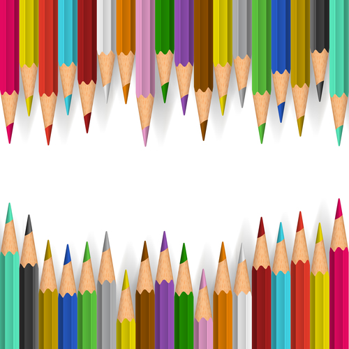 Colored pencils background vector material 04