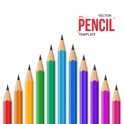 Colored pencils background vector material 05