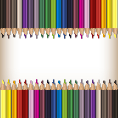 Colored pencils background vector material 06