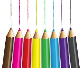 Colored pencils background vector material 07