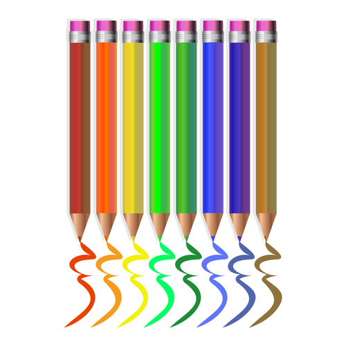 Colored pencils background vector material 08