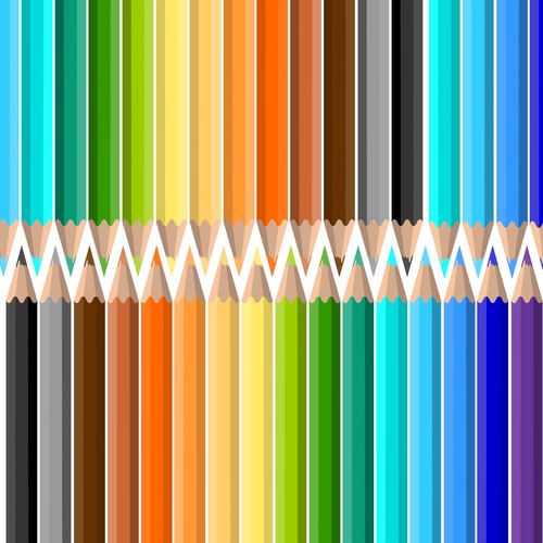 Colored pencils background vector material 10