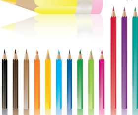 Colored pencils background vector material 11