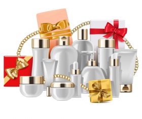 Cosmetic Packaging with Gifts vectors