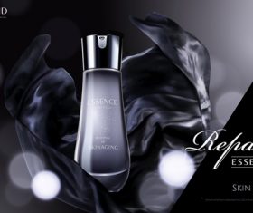 Cosmetics advertisements purple poster template vector 02