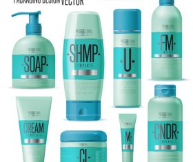 Cosmetics packaging design vector set