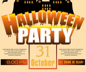 Creative halloween party flyer template vectors material 01