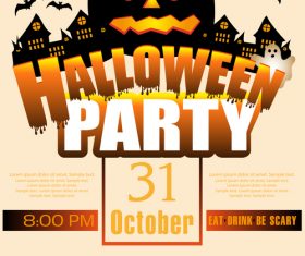 Creative halloween party flyer template vectors material 02