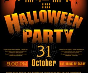 Creative halloween party flyer template vectors material 05