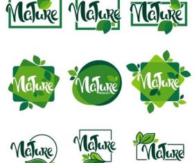 Creative nature labels vectors design