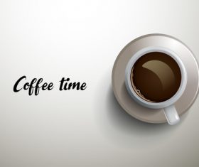 Cup with coffee time background vector
