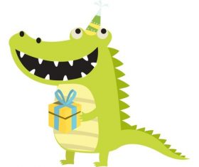 Cute cartoon crocodile vector