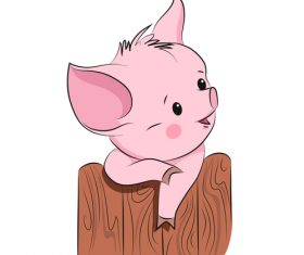 Cute cartoon pig vector design 01