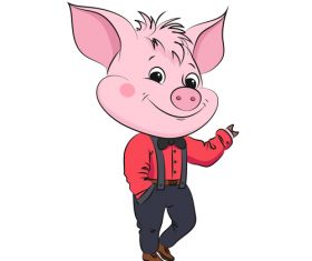 Cute cartoon pig vector design 02