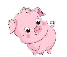 Cute cartoon pig vector design 03