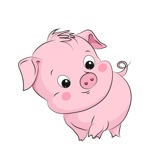 Cute cartoon pig vector design 03 free download
